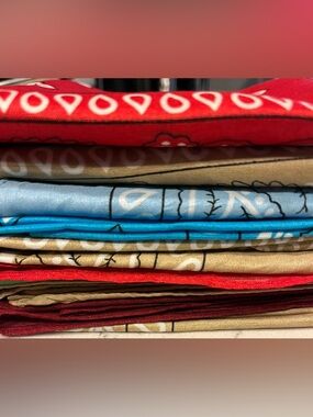 QTY 10 Cotton Bandanas in Red, Blue, Tan, Burgundy 20x20 NEW